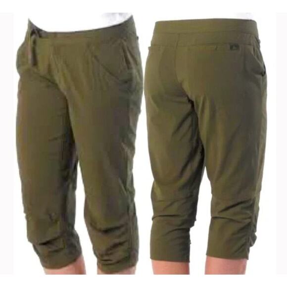 Prana Jasmine Knickers Cropped Capri Hiking Pants Olive Green Women’s Size 6 - Picture 1 of 9